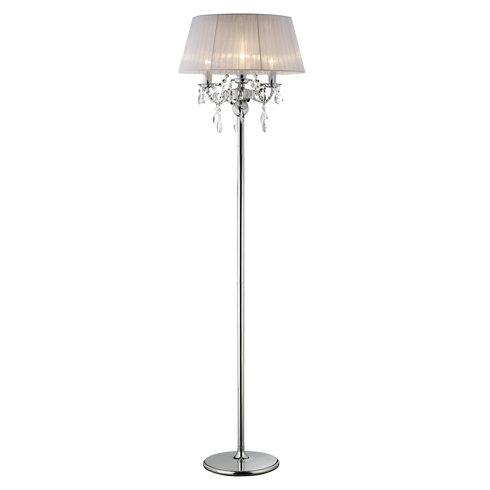IL30063/WH  Olivia Crystal 163cm Floor Lamp 3 Light